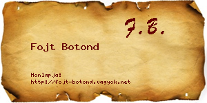 Fojt Botond névjegykártya