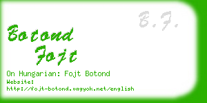 botond fojt business card